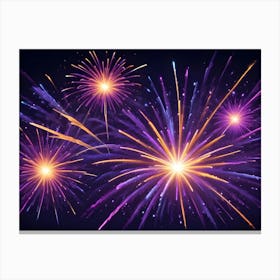 Abstract Image Of Colorful Fireworks Exploding In A Night Sky, Creating A Vibrant And Dynamic Display Canvas Print