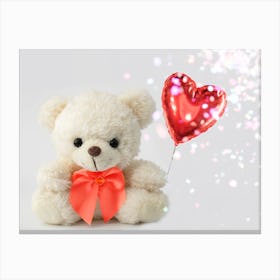 Teddy Bear With Balloon Canvas Print