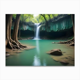 Waterfall In The Forest 2 Canvas Print