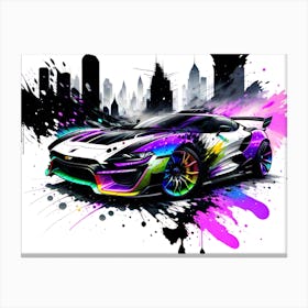 Paint Splatter Car Canvas Print