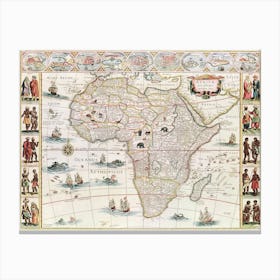 Vintage Map Of Africa Canvas Print