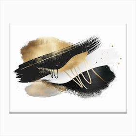 Gold And Black Abstract Painting 103 Canvas Print