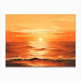 Deep Orange Oceanic Sunset Canvas Print