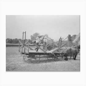 Threshing Oats Near Kewanee, Illinois By Russell Lee Canvas Print