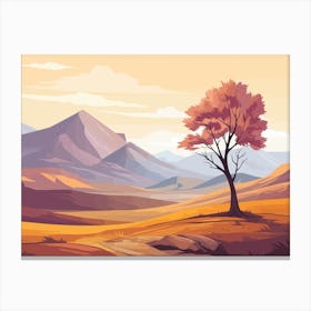 Landscape With Tree Canvas Print