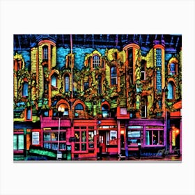 Vancouver On Map - City At Night Canvas Print