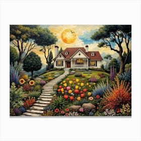 House In The Garden Canvas Print