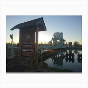 Sunrise At Pegasus Bridge, Bénouville, France Canvas Print