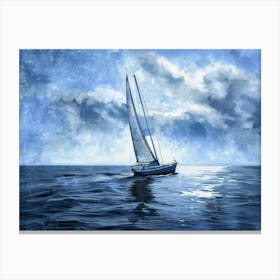 Sailboat On The Ocean 3 Canvas Print