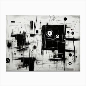 Emotions Abstract Black And White 1 Canvas Print