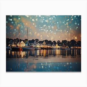 Night At The Harbor Canvas Print