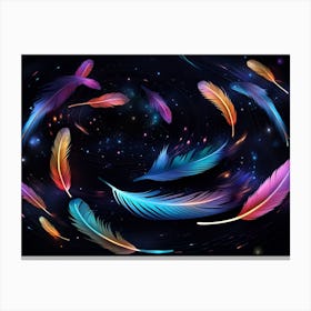 Feathers In Space Canvas Print