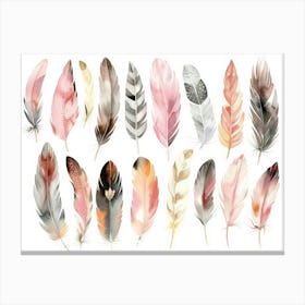 Watercolor Feathers 2 Canvas Print