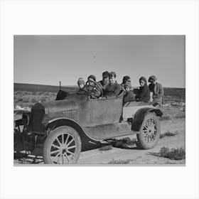 The Harshenberger I,E,Harshbarger Family Going To Town In Their Car Near Antelope, Montana By Russell Lee Canvas Print