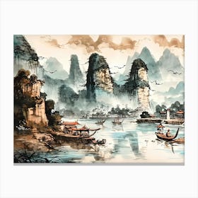 Chinese Landscape Painting 7 Canvas Print