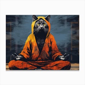 My Cat Learning Meditation Canvas Print