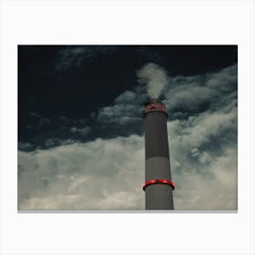 Smoke Emitted From The Chimney Of The Reading Power Plant On A Dark Sky 1 Canvas Print