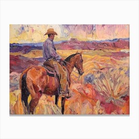 Cowboy Painting Nevada 2 Canvas Print