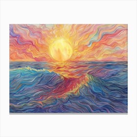 Sunset Over The Ocean 64 Canvas Print