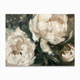 White Peonies 2 Canvas Print