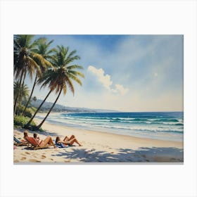 Sun Palms Ocean Beach  Canvas Print