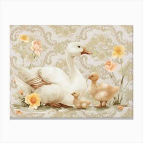 Swan Family Kids and Nursery Canvas Print