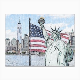 Statue Of Liberty In New York City 4 Canvas Print