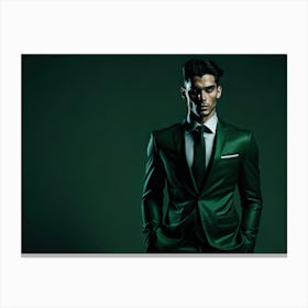 Bussinness Man Green (34) Canvas Print