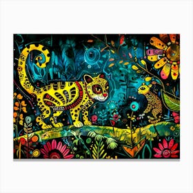 Serengeti Wild Cat - Jungle Cat Batik Canvas Print