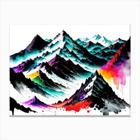 Watercolor Mountains Canvas Print