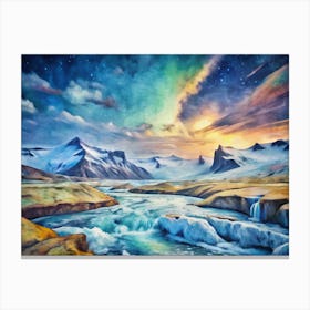 Van Gogh Vatnaj Kull National Park Iceland Canvas Print