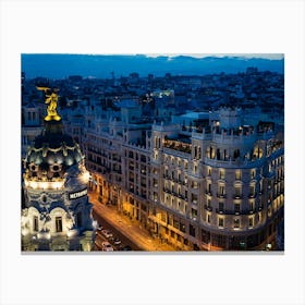 Madrid At Night Canvas Print