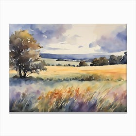 Watercolor Of A Field 3 Canvas Print