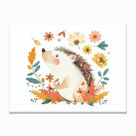 Little Floral Hedgehog 2 Canvas Print