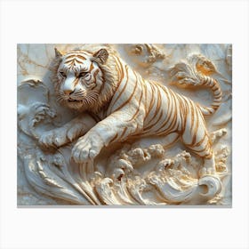 Tiger In Water Canvas Print