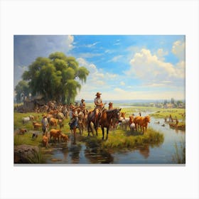 Cowboys And Cowgirls Canvas Print