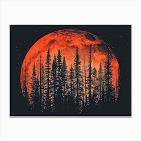 Full Moon In The Forest Canvas Print