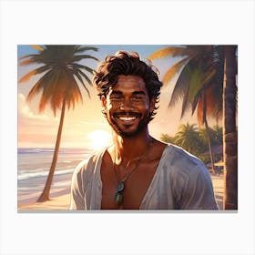 Man On The Beach Canvas Print