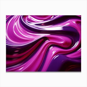 Pink & Purple Gloss Fluid Ripples Abstract 1 Canvas Print