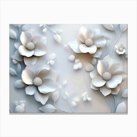 White Flowers 13 Canvas Print