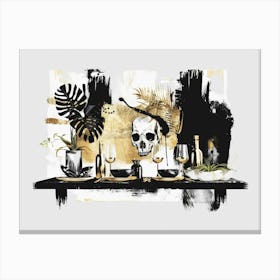 Skull And Wine Canvas Print