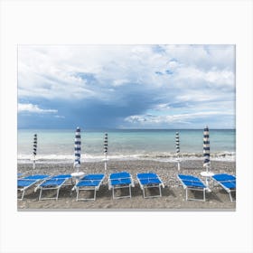 Beach Chairs On The Beach 1 Canvas Print