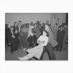Swinging His Girl On Roller Skates Savoy Ballroom, Chicago, Illinois By Russell Lee Canvas Print