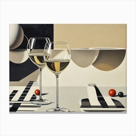 Two Glasses Of White Wine Canvas Print