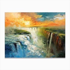 Sunset At Victoria Falls 3 Canvas Print