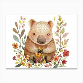 Little Floral Wombat 3 Canvas Print