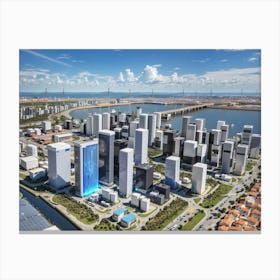 Aerial View Of A City Canvas Print