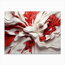 Abstract Red And White Painting Canvas Print