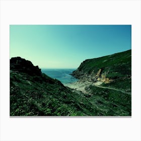 Cliffs Of Cornwall Landscape Ocean Canvas Print