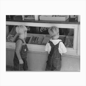 Untitled Photo, Possibly Related To Little Boys Deciding What Kind Of Candy They Want To Buy, Caldwell, Idaho By Russe Canvas Print